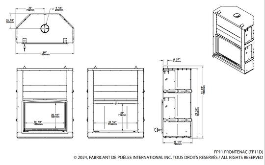Valcourt Frontenac Wood Fireplace - FP11D