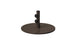 The Ledge Lounger Steel Plate Umbrella Base is a round, brown steel base with a vertical post, featuring a durable powder-coated finish. It includes two black adjustment knobs and four holes for surface mounting. Perfect for stabilizing center pole umbrellas.