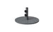 The Ledge Lounger Steel Plate Umbrella Base features a gray metal base stand with a cylindrical pole and two black adjustment knobs. Its powder-coated steel plate base has four mounting holes and offers a smooth, reflective finish for durability.
