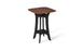 The Haven Hightop Table by Ledge Lounger is a modern, square piece featuring a dark wood top and black curved legs for ergonomic comfort. Its durable design includes a matching lower shelf, making it sleek and contemporary—ideal for any stylish patio collection.