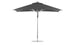 The Premier Aluminum Umbrella by Ledge Lounger features an 8.5 rectangular canopy with marine-grade fabric and top vent for airflow, a sleek metal pole, and a stable round base. This wind-resistant design adds modern elegance to any patio setting.