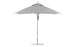 The Premier Aluminum Umbrella by Ledge Lounger features a 10 square canopy with a metal pole and base, made from marine-grade fabrics for durability. Perfect for outdoor use, it provides ample shade while fully open.