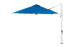 The Ledge Lounger Ultra Cantilever Umbrella - 11 Octagon graces the patio space with its blue canopy and metal frame. Its side pole offers adjustable shade coverage, while the built-in rechargeable light adds evening ambiance.