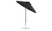 The Ledge Lounger Essential Fiberglass Umbrella - 7.5 Octagon Crank Auto Tilt, made with marine-grade fabric and featuring a sleek metal pole with a circular base, stands open against a white background.