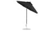 The Ledge Lounger Essential Fiberglass Umbrella - 7.5 Octagon Crank Auto Tilt, made with marine-grade fabric and featuring a sleek metal pole with a circular base, stands open against a white background.