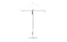 A 6.5 Square Pulley Essential Fiberglass Umbrella by Ledge Lounger stands upright with a sleek aluminum center pole and circular base, set against a plain white background.