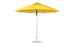 The Ledge Lounger Essential Fiberglass Umbrella - 11 Octagon Pulley, in a bright yellow, includes a white metal pole and round base. Its canopy is crafted from marine-grade fabrics, offering wide circular coverage when fully open.