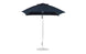 The black Essential Fiberglass Umbrella - 7.5 Square Pulley by Ledge Lounger features a modern design with a silver pole and round base. Made with marine-grade fabrics, it provides optimal shade when fully opened against white backgrounds, ideal for those using the Umbrella Compatibility Matrix outdoors.