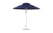 The Ledge Lounger Essential Fiberglass Umbrella, a 9 octagon pulley model with a metal pole and circular base, crafted from marine-grade fabrics, stands isolated against a white background.