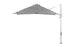 A black and white 10 square outdoor umbrella with a sleek silver stand by Ledge Lounger, featuring a stylish rechargeable light for enhanced ambiance.