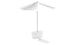 The PartyPad Swim-Up Bar by Ledge Lounger offers a sleek, modern design with a large canopy and sturdy pole on a wheelbase for easy mobility. A foot pedal enhances its minimalist elegance, creating the perfect setup for poolside relaxation.