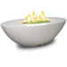 American Fyre 60" Calais Oval Fire Table with modern burner and glass top.