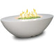 American Fyre 60" Calais Oval Fire Table with modern burner and glass top.