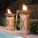 American Fyre Designs 40-inch Marseille fire and water bowls with blue flames and water feature.
