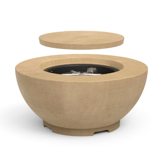 American Fyre Designs 48" chat fire bowl with propane tank drawer and legs