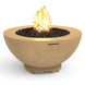 American Fyre Designs 48" fire bowl with a sleek black finish and raised edge for contained flames.