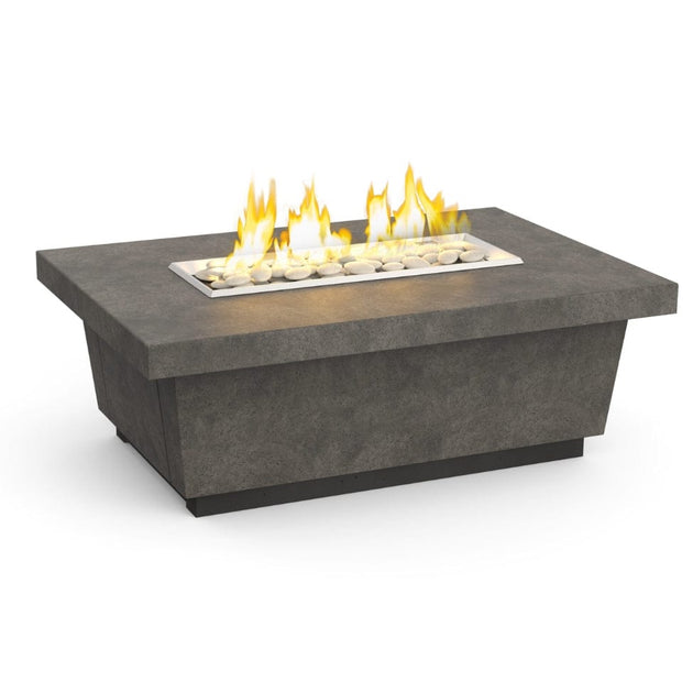 American Fyre Designs Contempo fireplace with propane drawer, modern design, glass front, and metal framework.