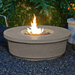 American Fyre Designs Contempo Round Fire Table with glass top and metal frame