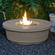 American Fyre Designs Contempo Round Fire Table with glass top and metal frame