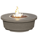 American Fyre Designs Contempo Round Fire Table with glass top and metal frame