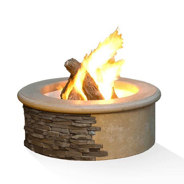 American Fyre Designs Contractor Model fire pit with a large round bowl and multiple burners.