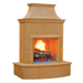 American Fyre Designs Cordova vented fireplace with stone front and glass doors