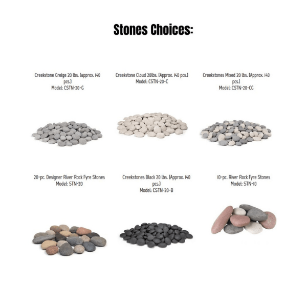 American Fyre Designs Cordova vented fireplace with stone front and glass doors.