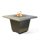 American Fyre Designs Cosmopolitan Square Fire Table with glass top and metal frame in modern design.