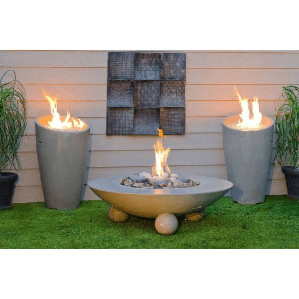 American Fyre Designs Eclipse Urn Fire Column with a sleek urn-shaped design and modern metal finish.