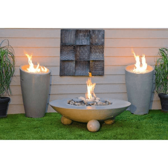 American Fyre Designs Eclipse Urn Fire Column with a sleek urn-shaped design and modern metal finish.