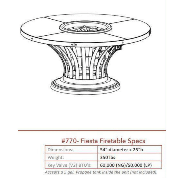 American Fyre Designs Fiesta Fire Table with glass top and stainless steel frame.
