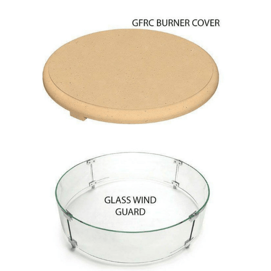 American Fyre Designs Fiesta Fire Table with glass top and stainless steel frame.