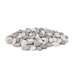 American Fyre Designs mixed Cloud and Greige Creekstone fire pit with glass top and stainless steel trim.