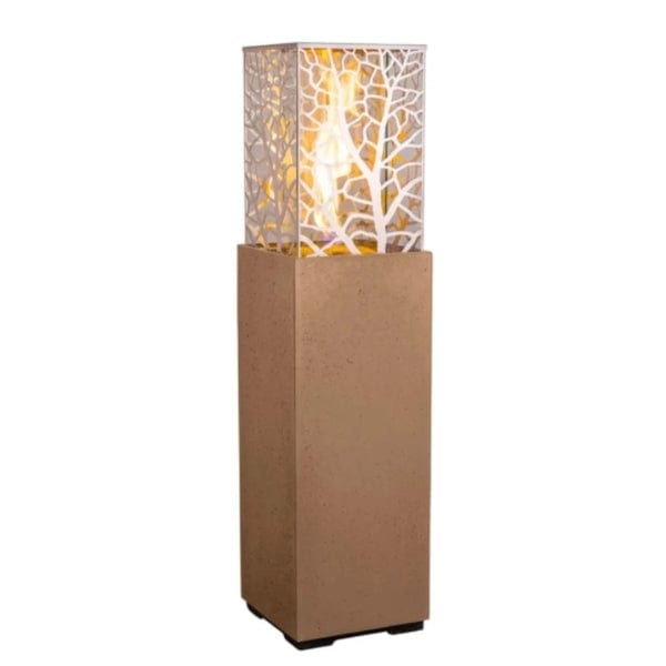American Fyre Designs Magnolia Lantern with a bronze finish and glass panels.