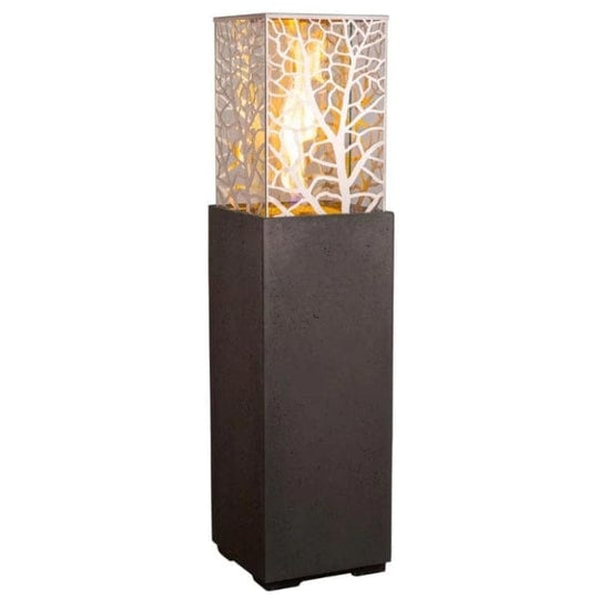 American Fyre Designs Magnolia Lantern in bronze with glass panels and iron detailing