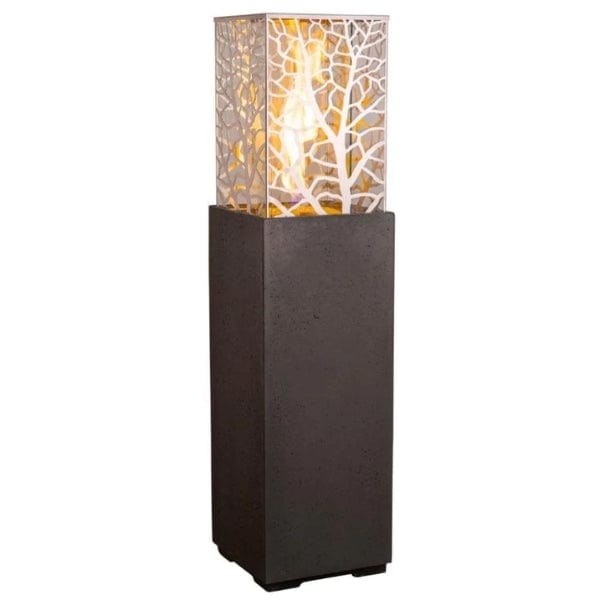 American Fyre Designs Magnolia Lantern in bronze with glass panels and iron detailing