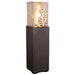 American Fyre Designs Magnolia Lantern in bronze with glass panels and iron detailing