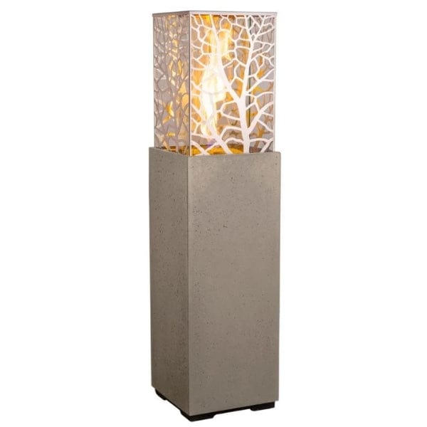 American Fyre Designs Magnolia Lantern with a bronze finish and glass panels.