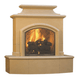 American Fyre Designs Mariposa fireplace with natural gas log set and blue flame effect