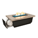American Fyre Designs fire table features reclaimed wood top and built-in propane tank drawer.