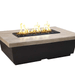 American Fyre Designs Reclaimed Wood Contempo Rectangle Fire Table with sleek edges and natural wood finish.