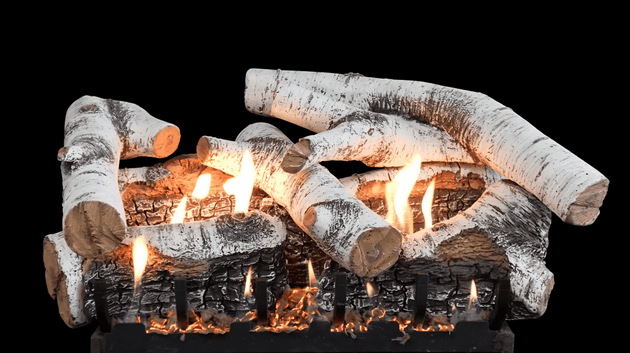 American Hearth Super Birch 30-inch Burncrete Log Set LS30CBS