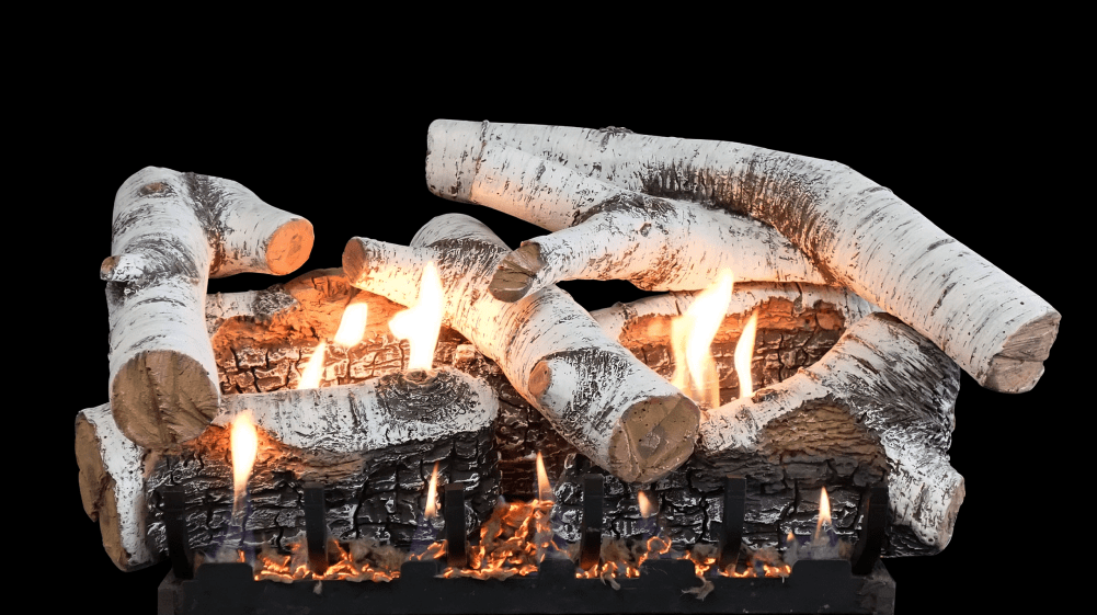 American Hearth Super Birch 24-inch Burncrete Log Set LS24CBS