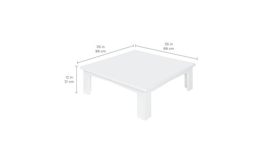 The Mainstay Sectional Endcap by Ledge Lounger is a minimalist white square coffee table, perfect for your outdoor space. It measures 35 inches (89 cm) in length and width and stands 12 inches (31 cm) tall, ideal for adding that extra table space you need.