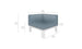 Discover the stylish Mainstay Sectional Corner by Ledge Lounger, featuring a sleek white frame and blue upholstery. It measures 35 wide and deep, 29 high, with a seat height of 16.5. Its three-piece cushion design offers infinite arrangements for any space.