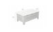 The Mainstay Storage Coffee Table by Ledge Lounger is a white rectangular bench with slatted sides, offering ample storage and measuring 44 L x 23.5 W x 17.5 H. This versatile piece is perfect for enhancing your outdoor living space.