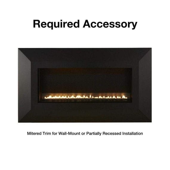 Empire Boulevard 30-inch slim line wall mounted ventless gas fireplace with modern design and sleek finish.