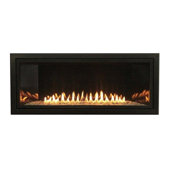 Empire Boulevard 36-inch/48-inch linear vent-free gas fireplace with modern design and glass front.