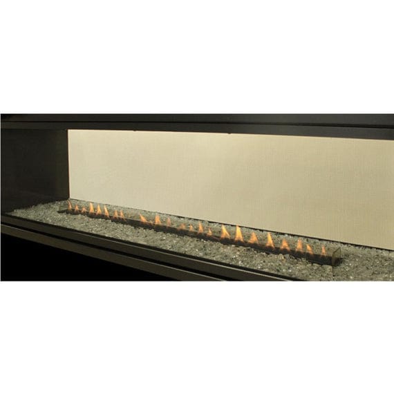 Empire Boulevard 48-inch linear vent-free see-through gas fireplace with modern glass front and sleek design.