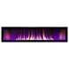 Empire Boulevard 60-inch linear vent-free gas fireplace with modern black frame and glass front.